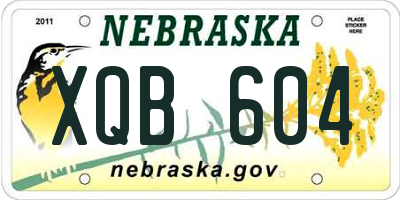 NE license plate XQB604
