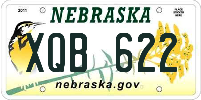 NE license plate XQB622