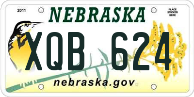 NE license plate XQB624