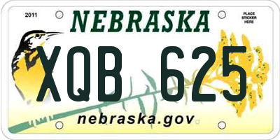 NE license plate XQB625