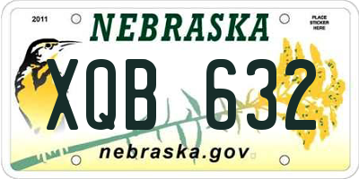 NE license plate XQB632