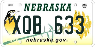 NE license plate XQB633