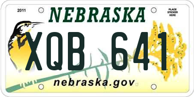 NE license plate XQB641