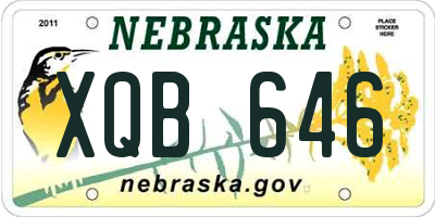 NE license plate XQB646