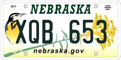 NE license plate XQB653