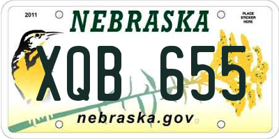 NE license plate XQB655
