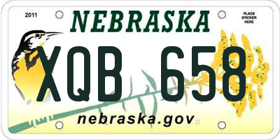 NE license plate XQB658