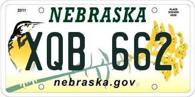 NE license plate XQB662
