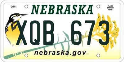 NE license plate XQB673
