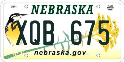 NE license plate XQB675