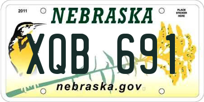 NE license plate XQB691