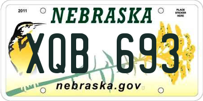 NE license plate XQB693