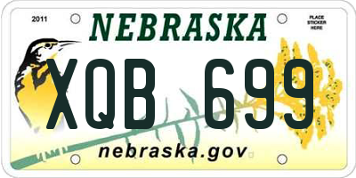 NE license plate XQB699