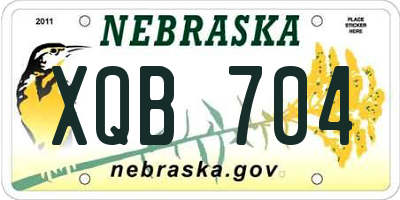 NE license plate XQB704