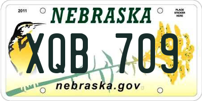 NE license plate XQB709