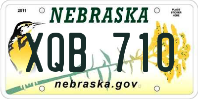 NE license plate XQB710