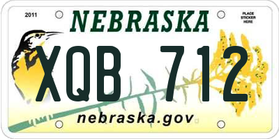 NE license plate XQB712