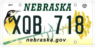 NE license plate XQB718
