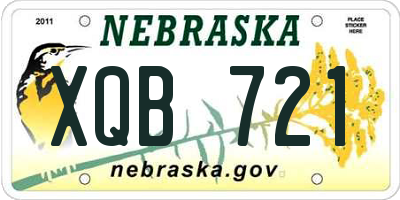 NE license plate XQB721