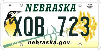 NE license plate XQB723