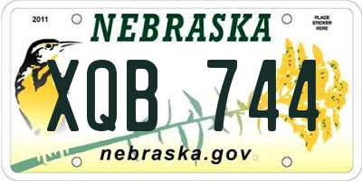NE license plate XQB744