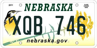 NE license plate XQB746
