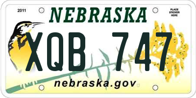 NE license plate XQB747