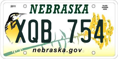 NE license plate XQB754