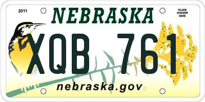 NE license plate XQB761