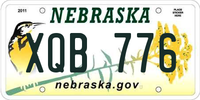 NE license plate XQB776