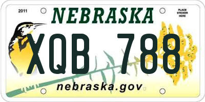 NE license plate XQB788