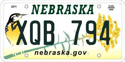 NE license plate XQB794