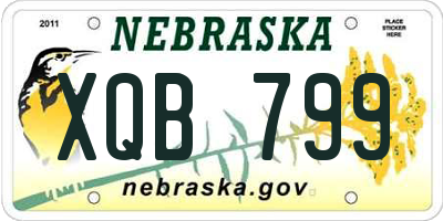 NE license plate XQB799