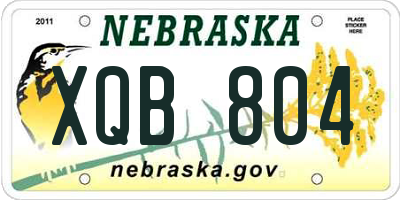 NE license plate XQB804