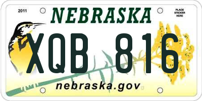 NE license plate XQB816