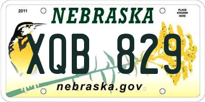 NE license plate XQB829