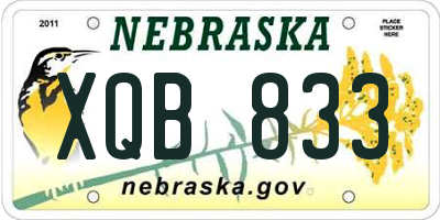NE license plate XQB833