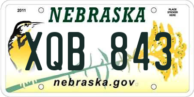 NE license plate XQB843