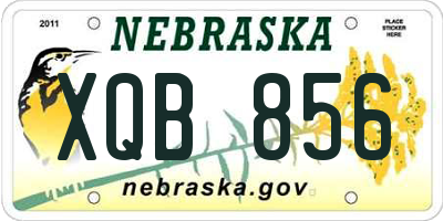 NE license plate XQB856