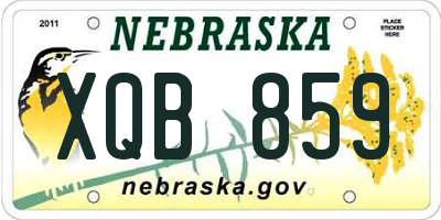 NE license plate XQB859