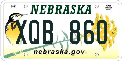 NE license plate XQB860