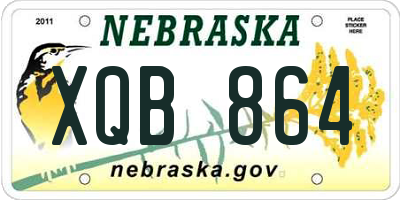 NE license plate XQB864