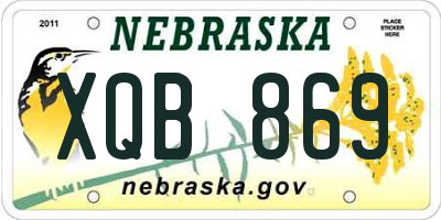 NE license plate XQB869