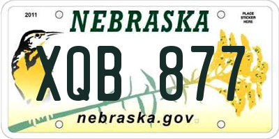 NE license plate XQB877