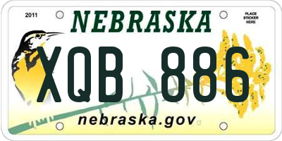 NE license plate XQB886