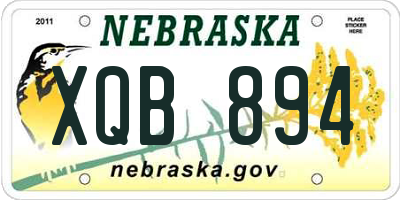 NE license plate XQB894