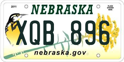 NE license plate XQB896