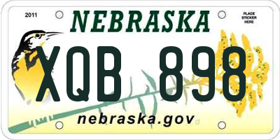 NE license plate XQB898