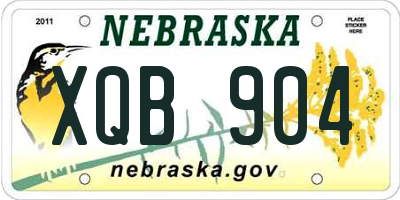 NE license plate XQB904