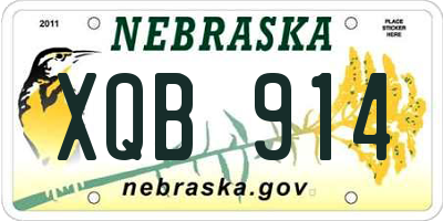 NE license plate XQB914